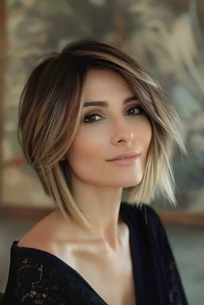 28 Best Choppy Layered Bob Hairstyles 21 19. Angled Perfection with Edge
