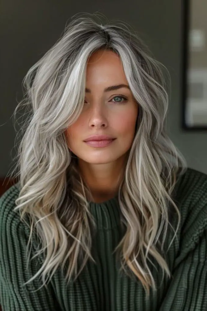 29 Grey Blonde Hair Ashy Highlights 21 19. Arctic Wind Wisps