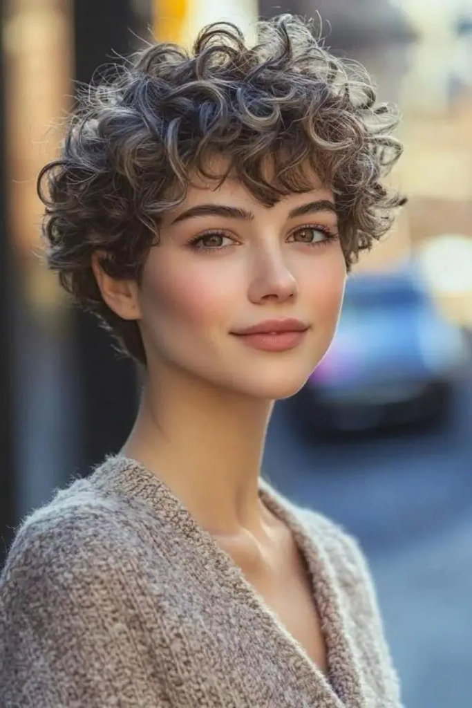28 Stunning Curly Pixie Hairstyles 21 19. Crescent Moon Pixie