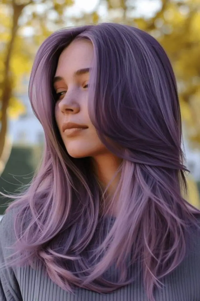 28 Best Spring Hair Color Trends 2025 21 19. Dewy Orchid Gleam