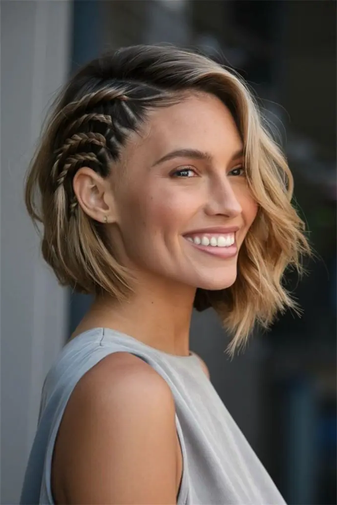 28 Best Short Asymmetrical Hairstyles 21 19. Edgy Asymmetrical Braided Style