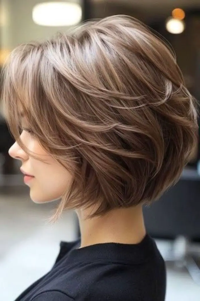 29 Best Haircuts for Thin Fine Hair 21 19. Layered Bob with Tucked Ends