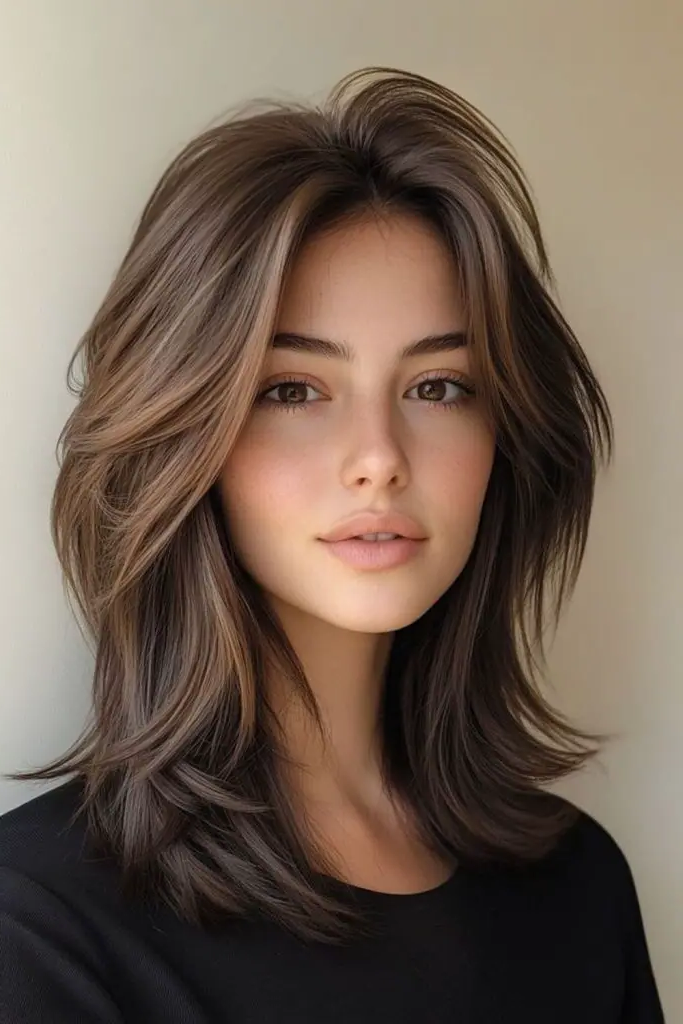 27 Cute Medium Length Haircuts 21 19. Layered Lob Love