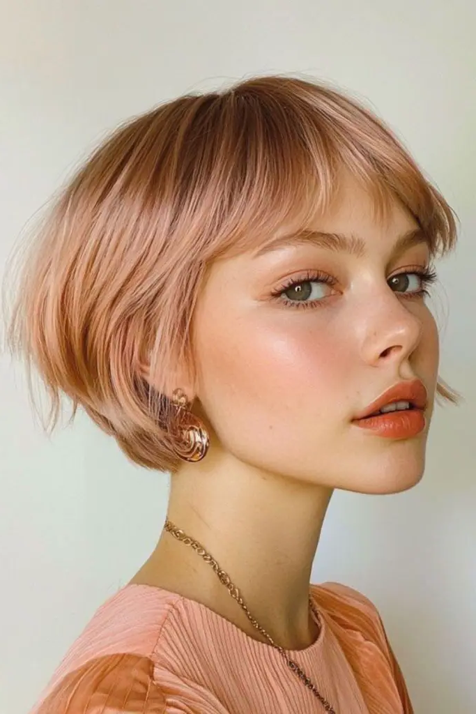 28 Trendy Spring 2025 Hair Trends 21 19. Playful Blunt Micro Bob