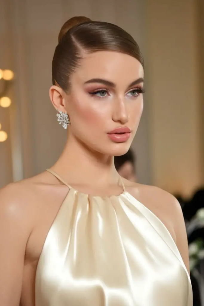 29 Cute Slick Hairstyles 21 19. Sculptural Side Swept Bun