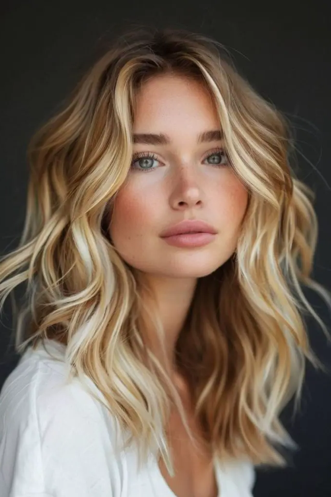 27 Great Medium Length Wavy Hairstyles 20 19. Sepia Sunset Flow