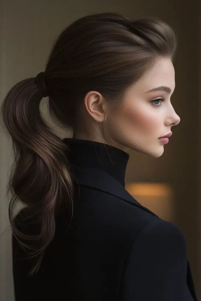 27 Stunning Turtle Neck Hairstyles 21 19. Side Twist Ponytail with Knitted Layers