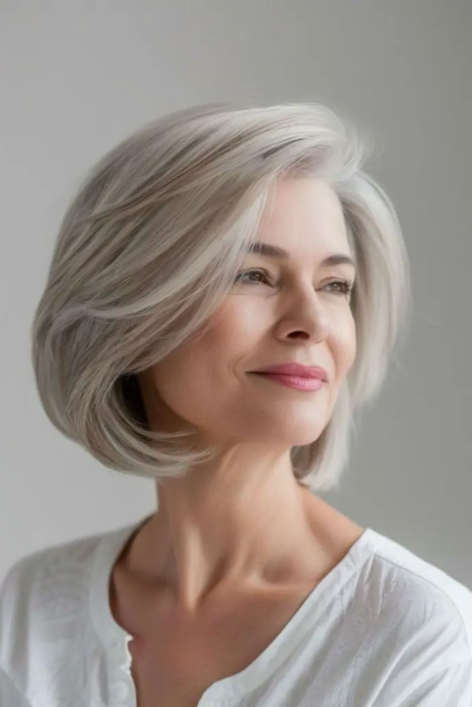29 Best Bobs for Thin Hair Older Women Ideas 21 19. Soft Blunt Bob