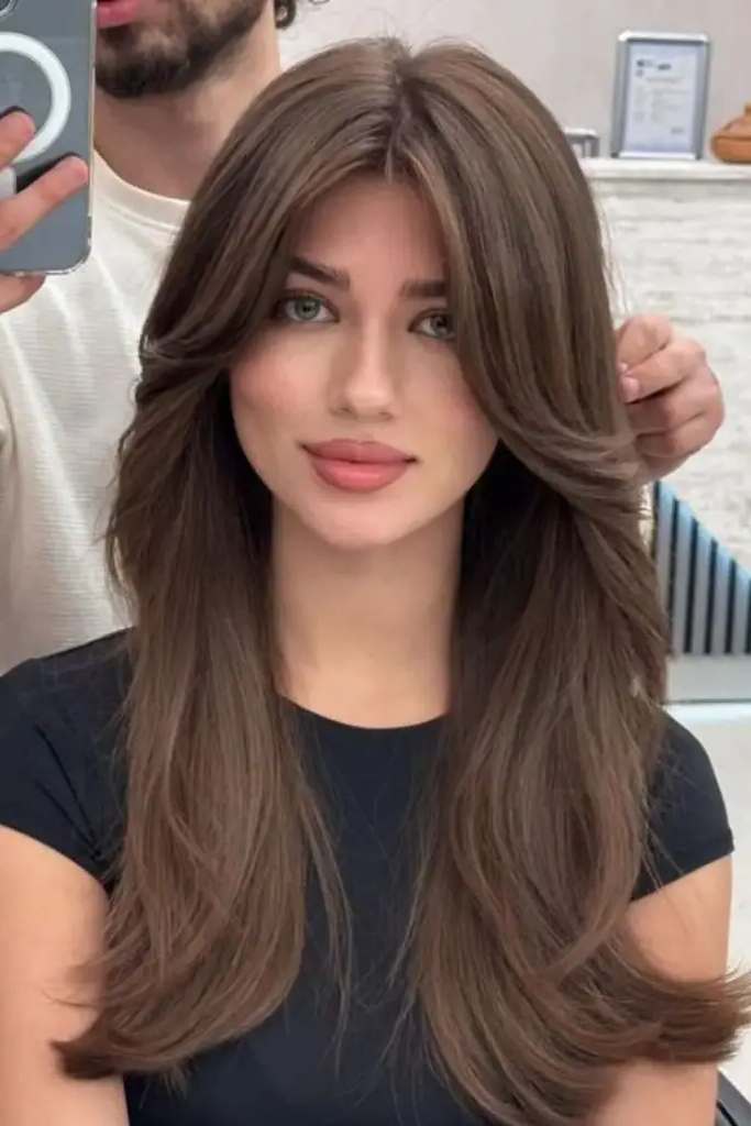 27 Long Layered Haircuts with Face Framing 21 19. Whirlwind Luxe