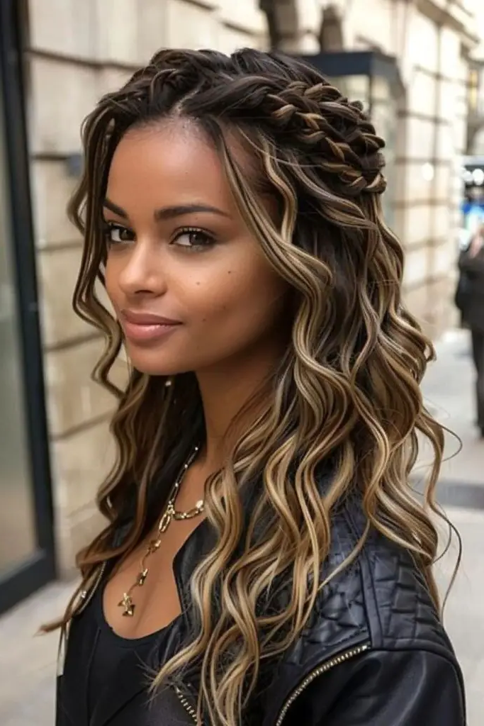 29 New Braided Hairstyles 4 2. Boho Crown Twists