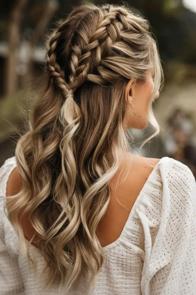 27 Simple Hairstyles for Long Hair 4 2. Boho Rope Braid Cascade