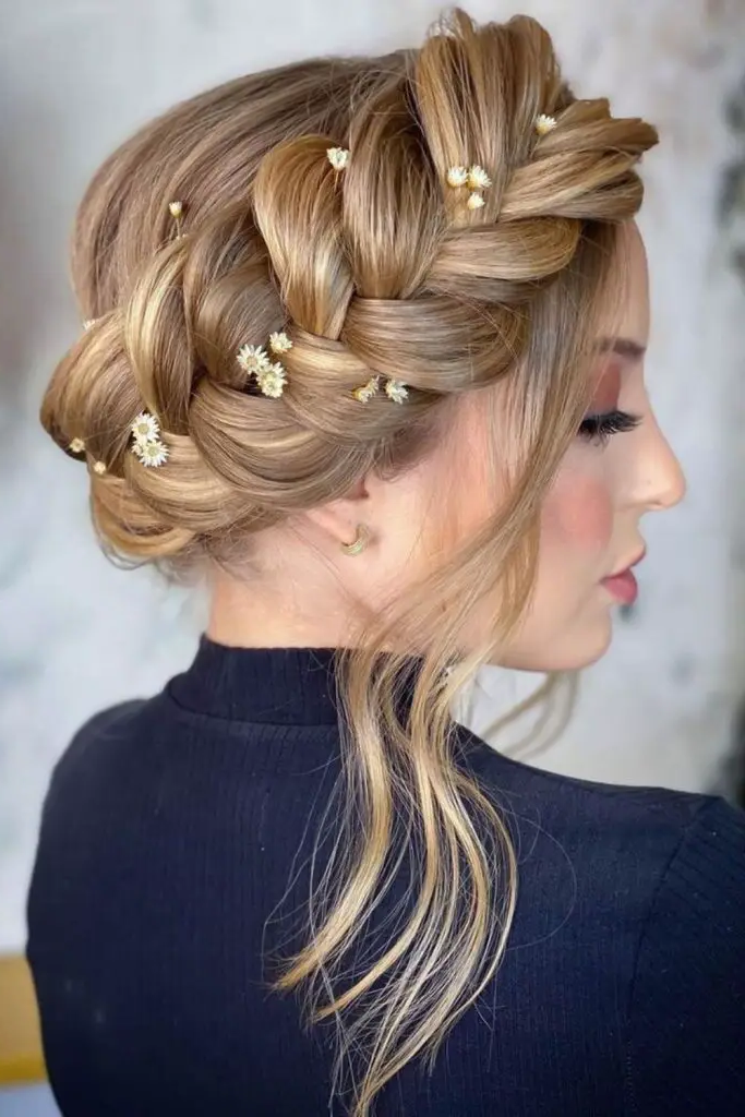 27 Stunning Turtle Neck Hairstyles 4 2. Braided Crown Glory with Cozy Necklines