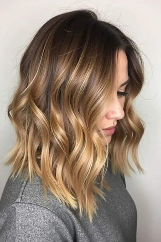 27 Super-Cute Blonde Medium Length Hair Ideas 4 2. Butterscotch Balayage Bliss