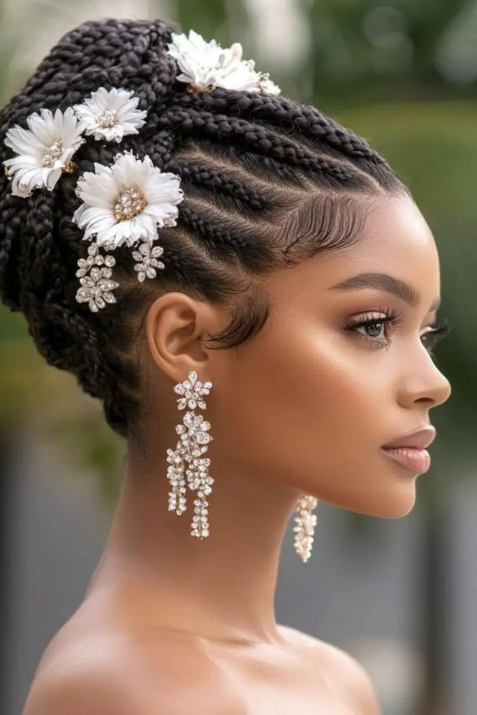 28 Stunning Bridal Locs Hairstyles 4 2. Ethereal Halo Wrap