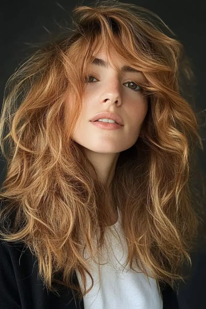 29 Stunning Butterfly Bangs Hairstyles 4 2. Messy Butterfly Bangs: Unruly Yet Captivating