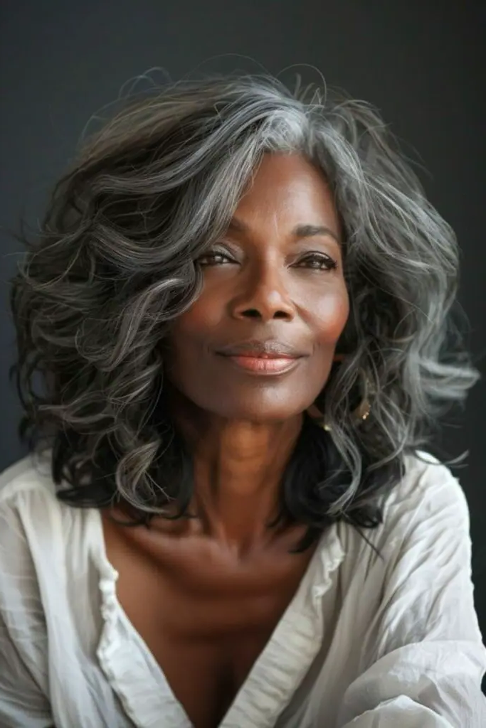 2. Soft Waves with a Gray Ombre: Elegant, Yet Edgy