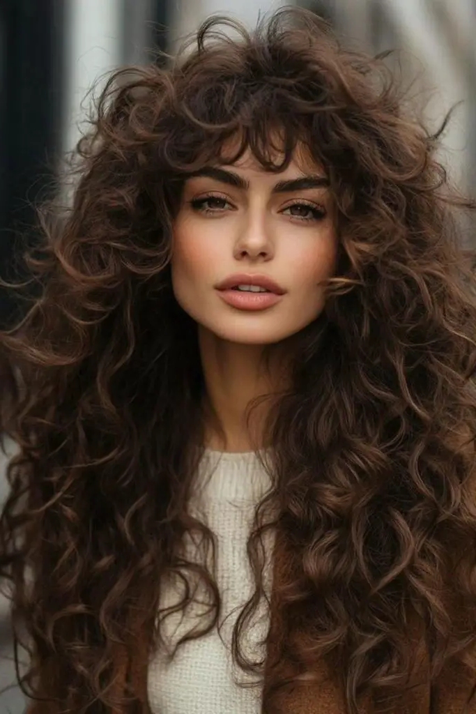 28 Best Long Haircuts with Layers 4 2. Voluminous Curls with Feathered Layers