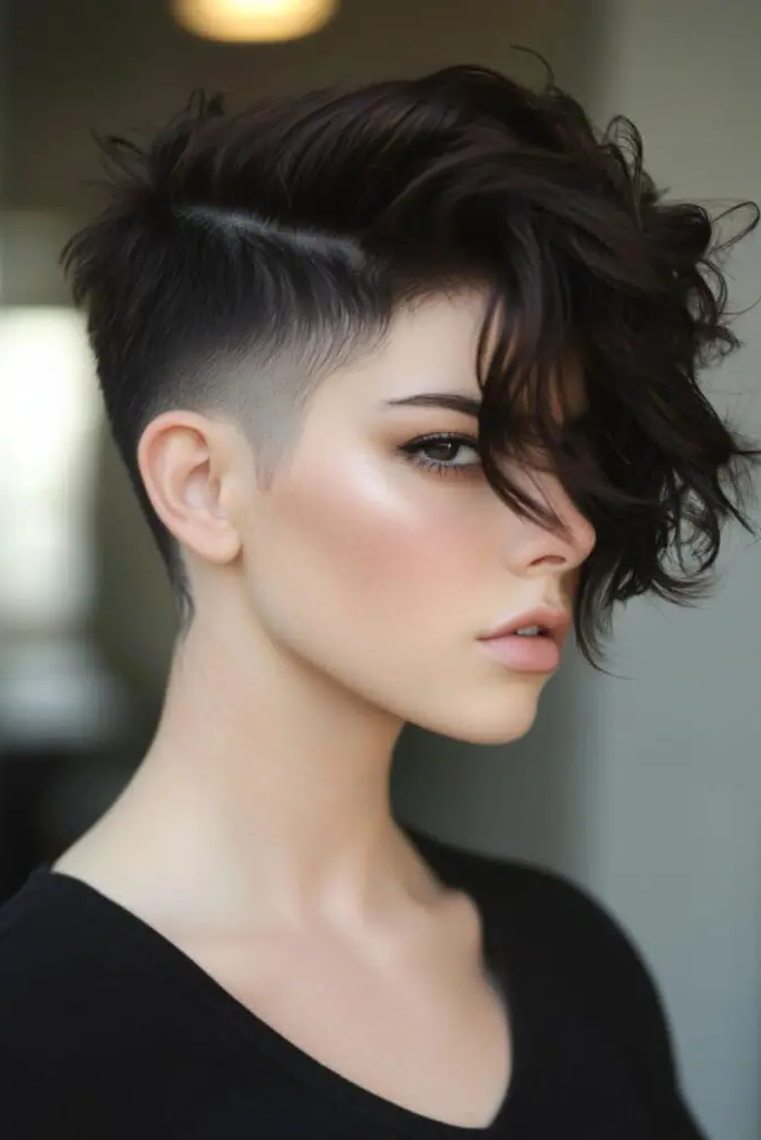 28 Best Short Asymmetrical Hairstyles 22 20. Asymmetrical Side Parted Waves