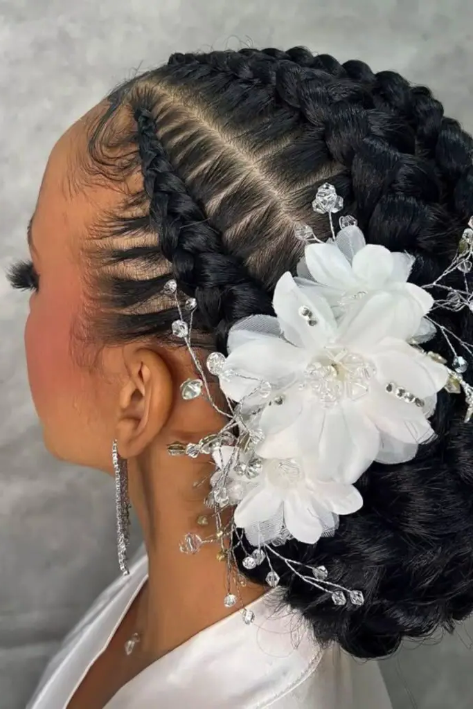 28 Stunning Bridal Locs Hairstyles 22 20. Braided Loc Wreath