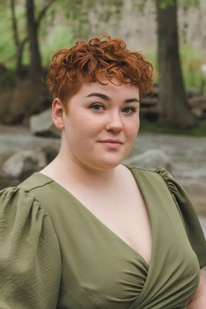 27 Gorgeous Haircuts for Round Chubby Faces 22 20. Curled Up Pixie Cut