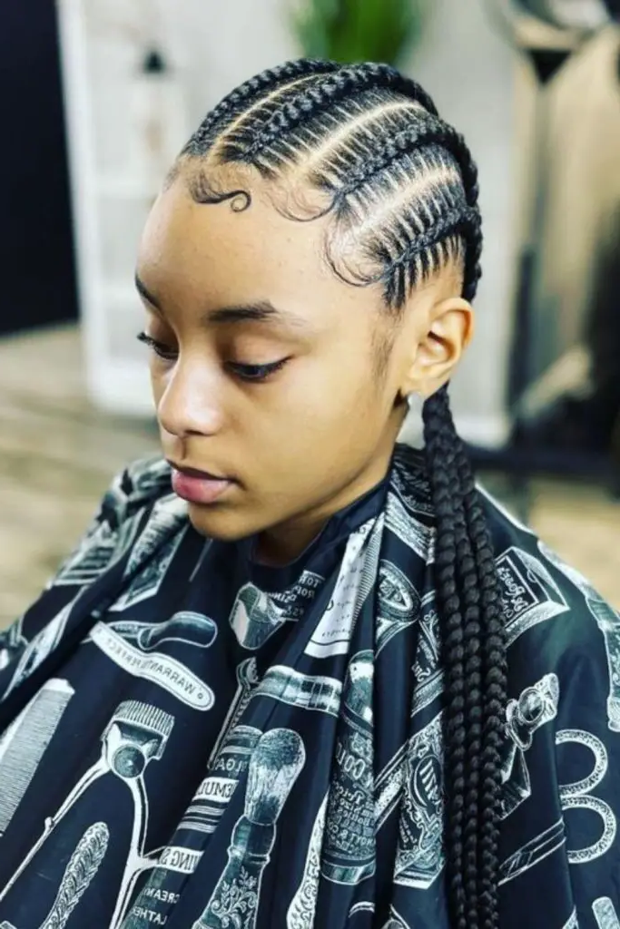 28 Trendy Kids Cornrow Hairstyles 22 20. Ladder Cornrows: Stepping Up Style