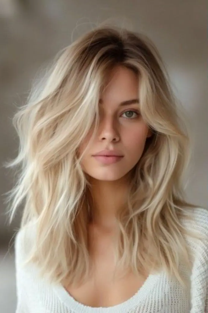 27 Super-Cute Blonde Medium Length Hair Ideas 22 20. Luxe Vanilla Cashmere Lob