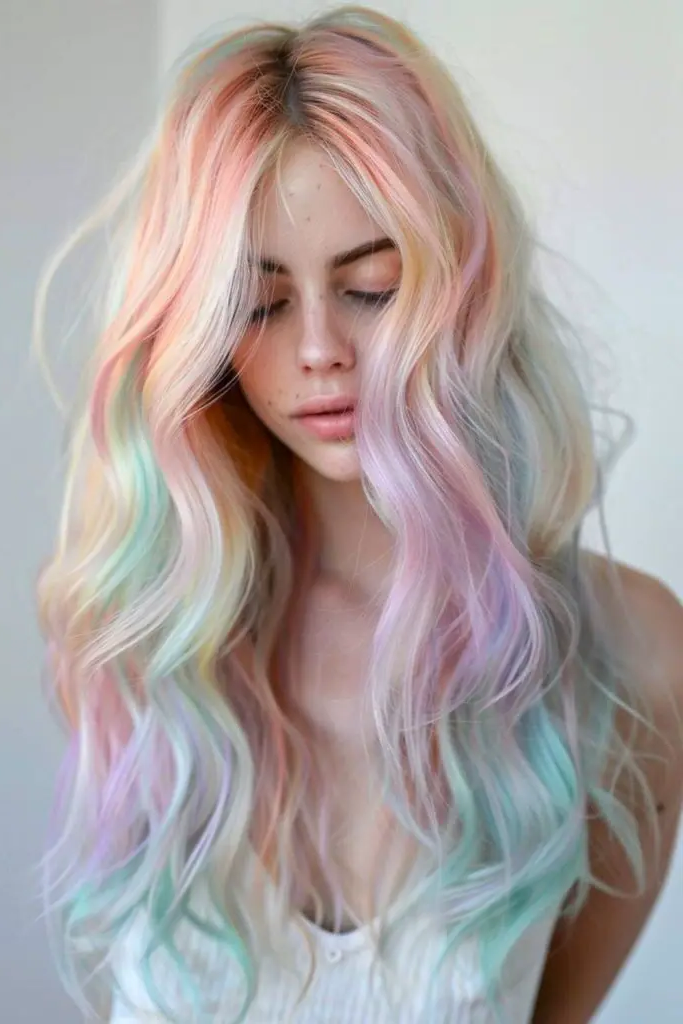 28 Trendy Spring 2025 Hair Trends 22 20. Opal-Tinted Pearl Blonde