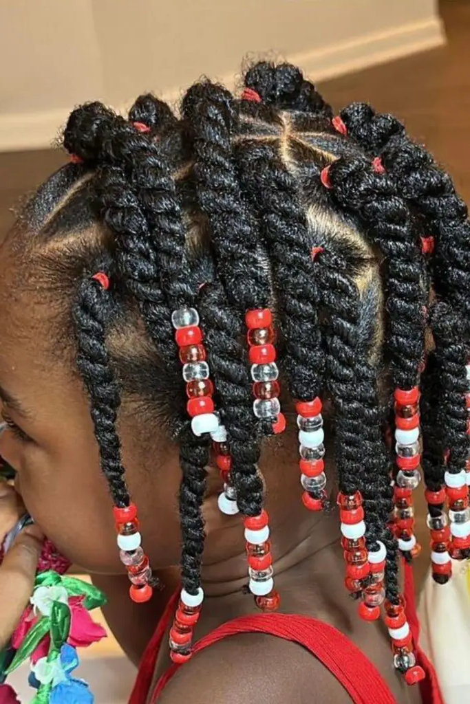27 Cutest Toddler Beaded Hairstyles for Kids 22 20. Playful Peekaboo Beaded Braids