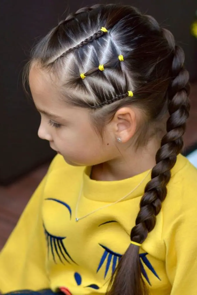 29 Cute Toddler Braids Hair Ideas 22 20. Triangle Parting Braids