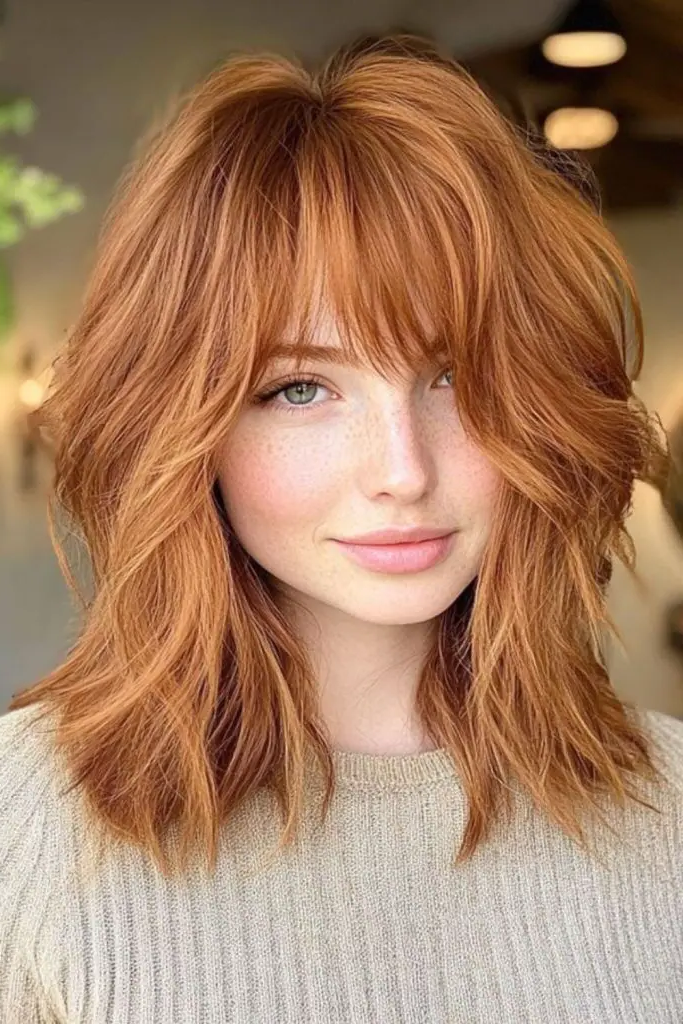 30 Stunning Medium Shag Hairstyles 22 20. Velvet Flow Shag