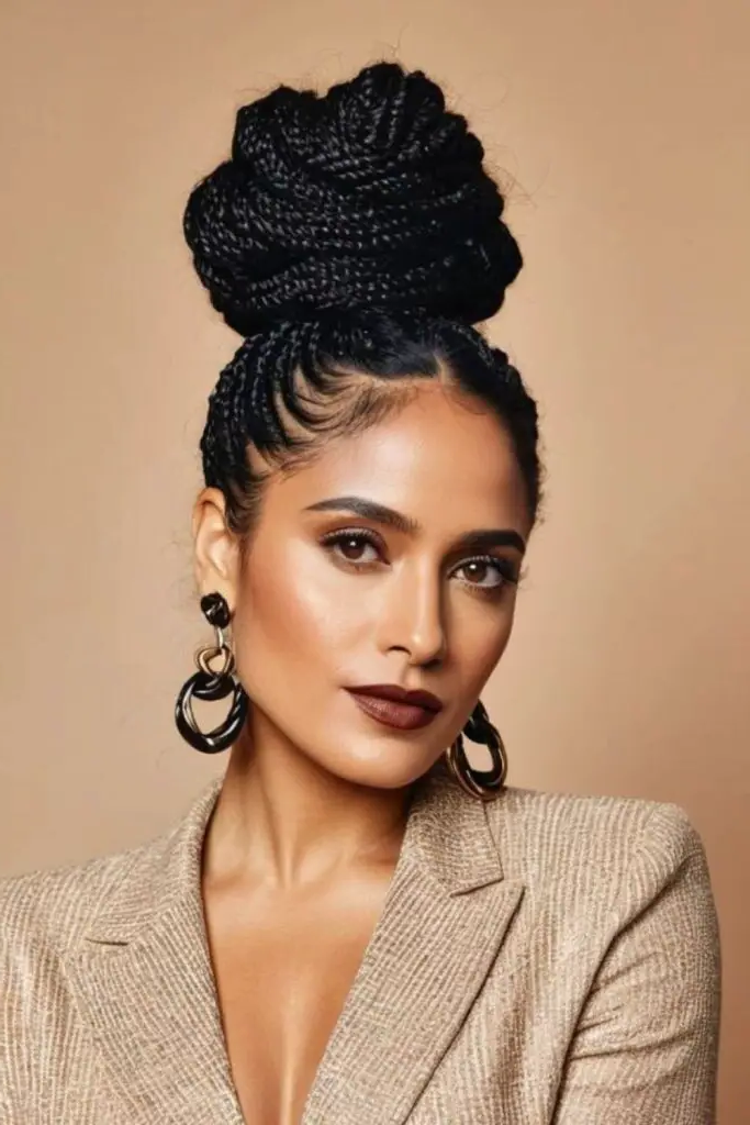 28 Great Female Loc Styles 23 21.Bold High Bun Locs