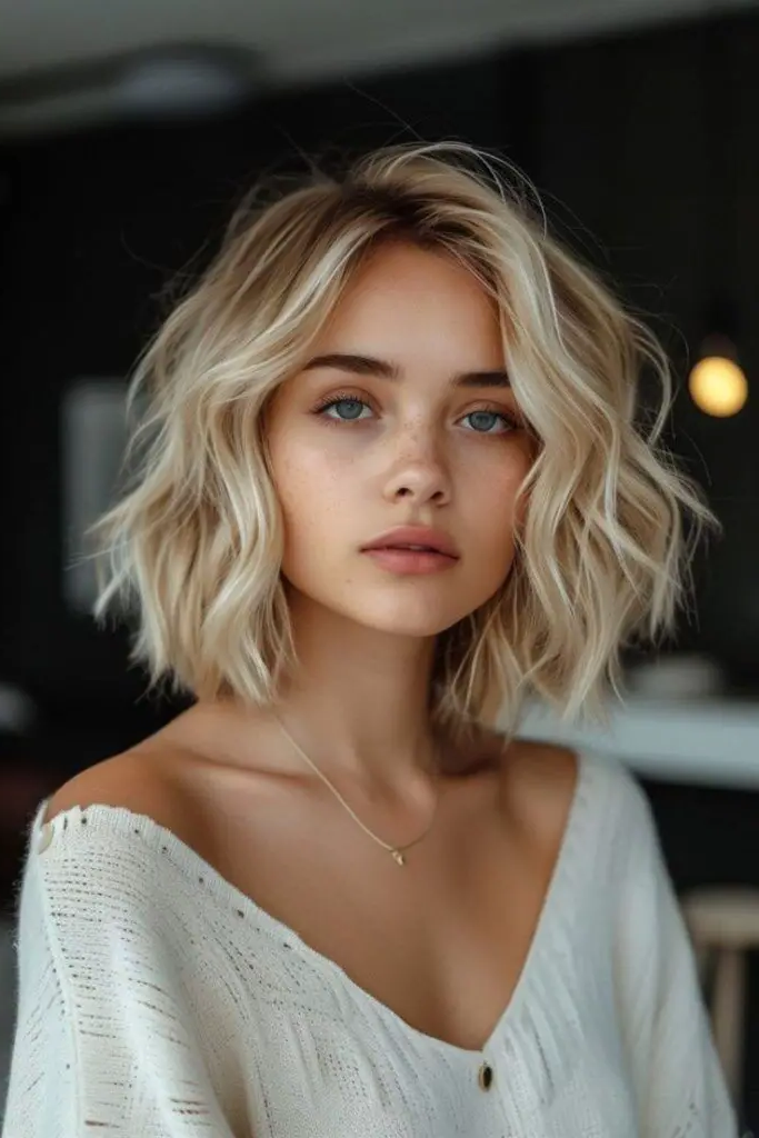 29 Messy Blonde Bob Ideas 23 21. Champagne-Tousled Flicks
