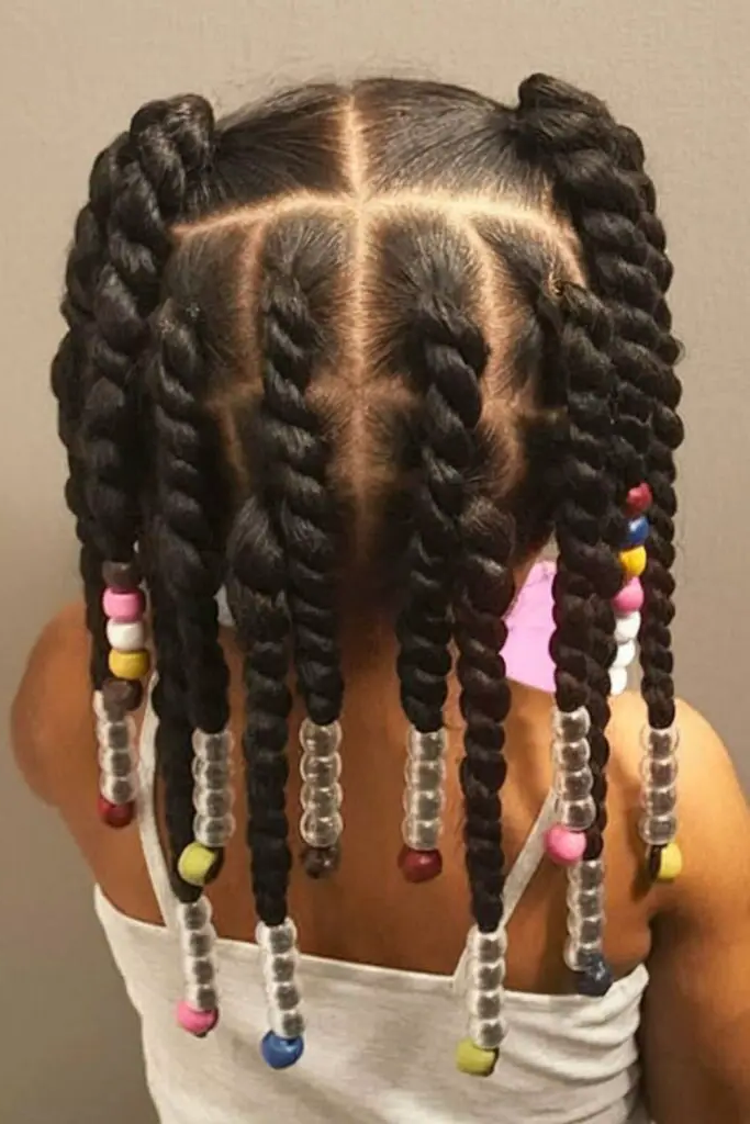 27 Cutest Toddler Beaded Hairstyles for Kids 23 21. Ladder Braid Beaded Elegance