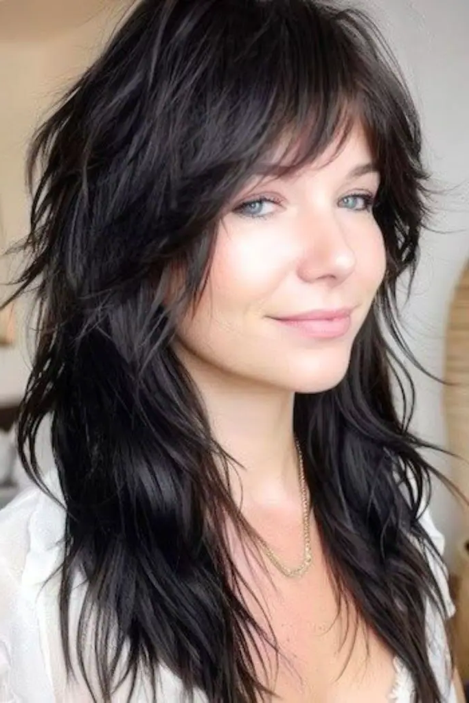 28 Best Lace Frontal Hairstyles 23 21. Layered Shag with Fringes