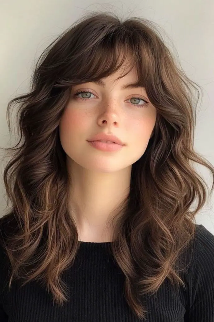 28 Best Haircuts for Thin Fine Hair Long 23 21. Layered Waves with Soft Fringe