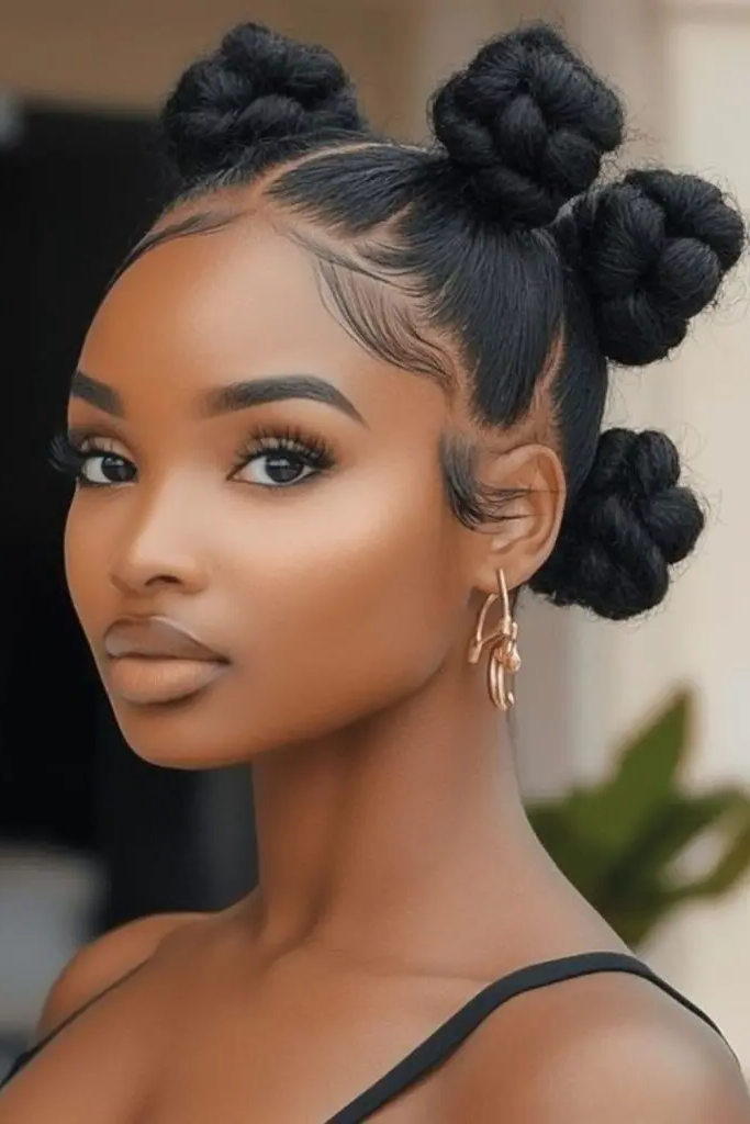 29 Cute Slick Hairstyles 23 21. Polished Bantu Knots