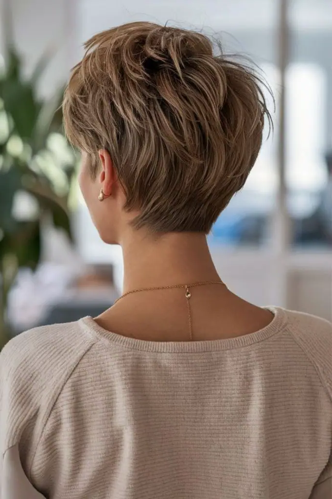 27 Gorgeous Short Hair Back View Styles 23 21. Side-Swept Pixie