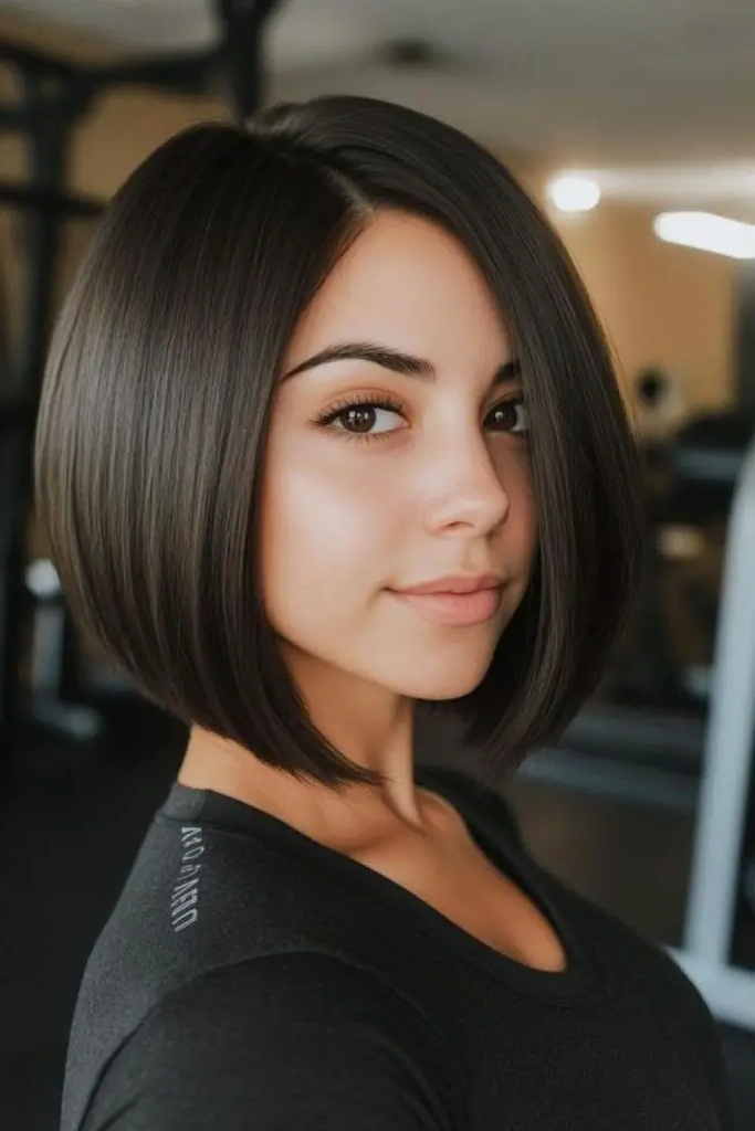 27 Easy Latina Hairstyles 23 21. Sleek Bob with Sharp Angles