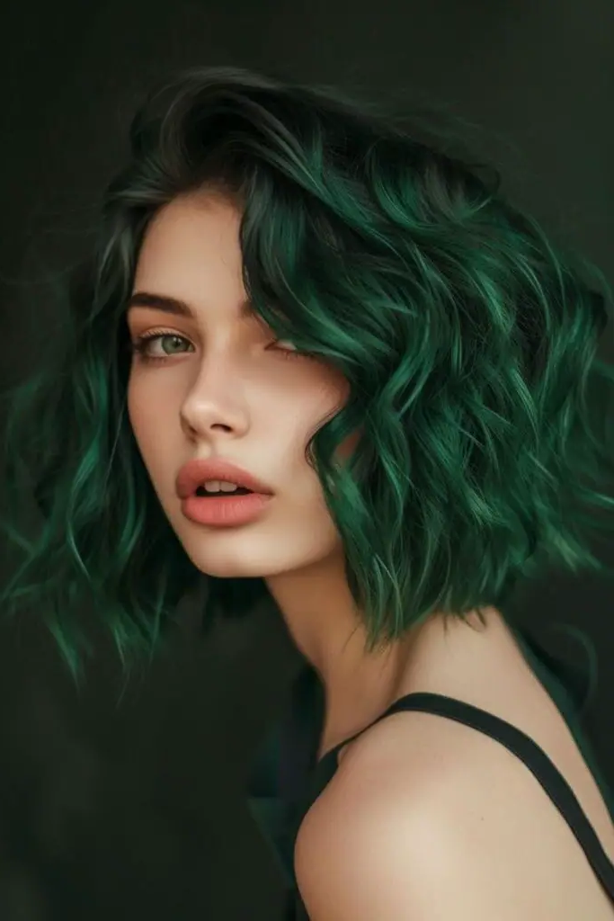 28 Best Spring Hair Color Trends 2025 23 21. Smoky Jade Cascade
