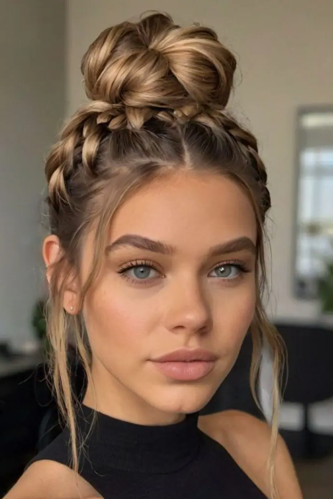 28 Best Volleyball Hairstyles Easy 22 21. Swirling Cyclone Bun