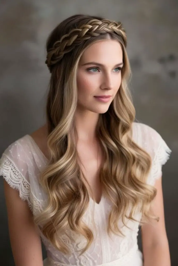 29 New Braided Hairstyles 23 21. Twisted Crown with Loose Ends