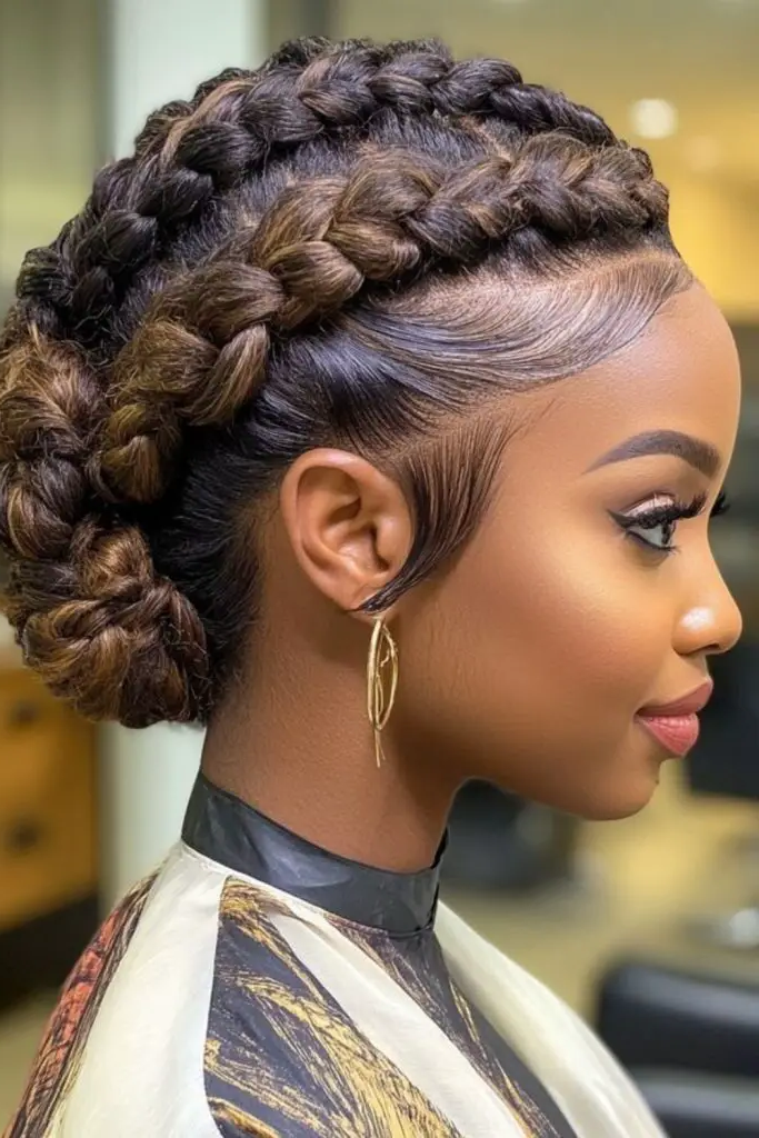 29 Big Twist Braids Hairstyles 23 21. Twisted Headband Look