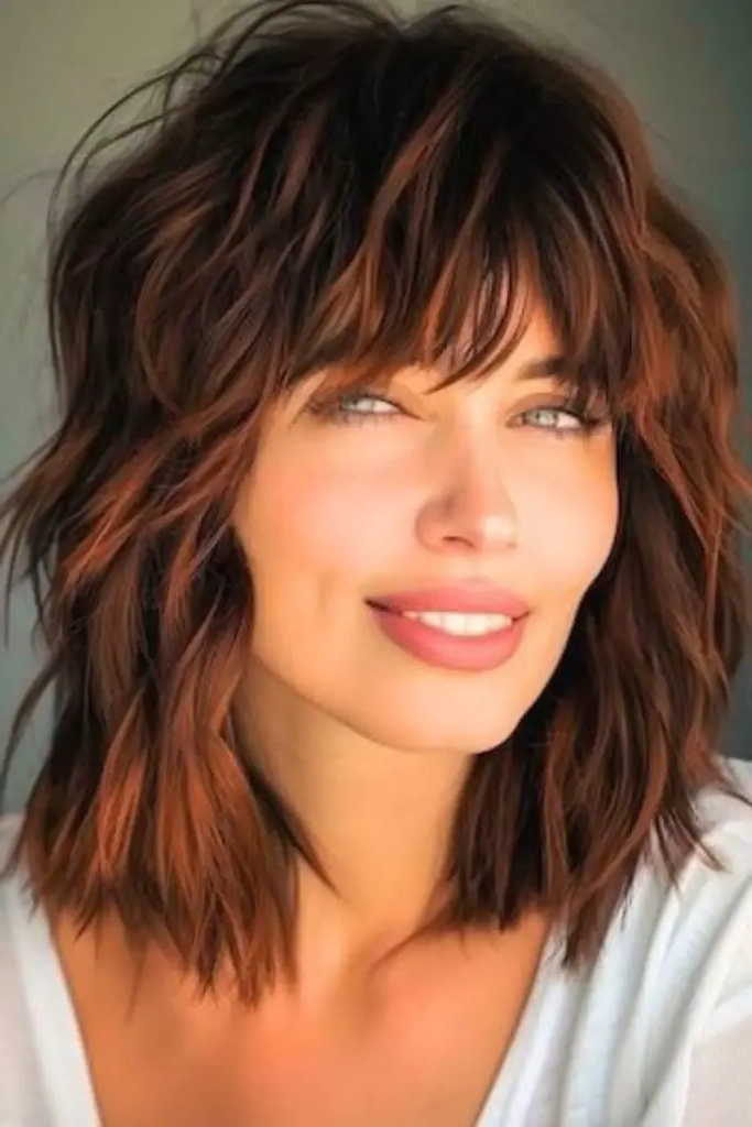 30 Stunning Medium Shag Hairstyles 23 21. Whirlwind Mid-Length Mess