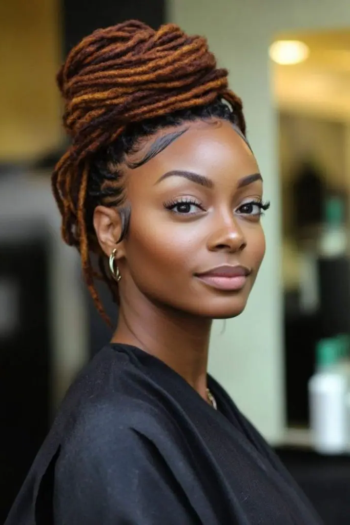 21. Wrapped Locs Bun Brilliance