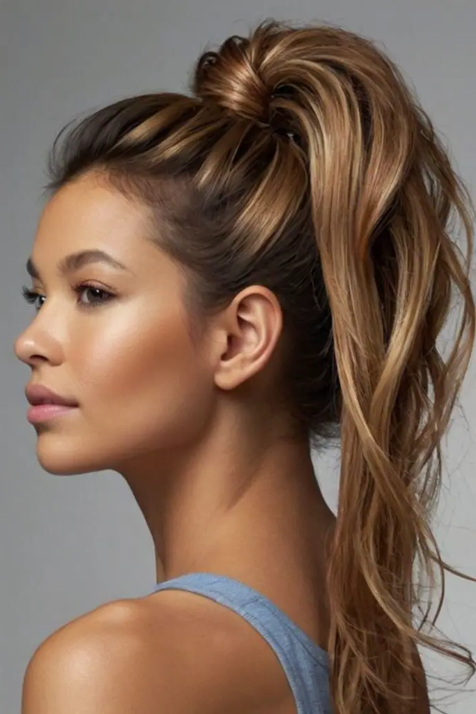 28 Best Volleyball Hairstyles Easy 23 22. Sky-High Flip Pony