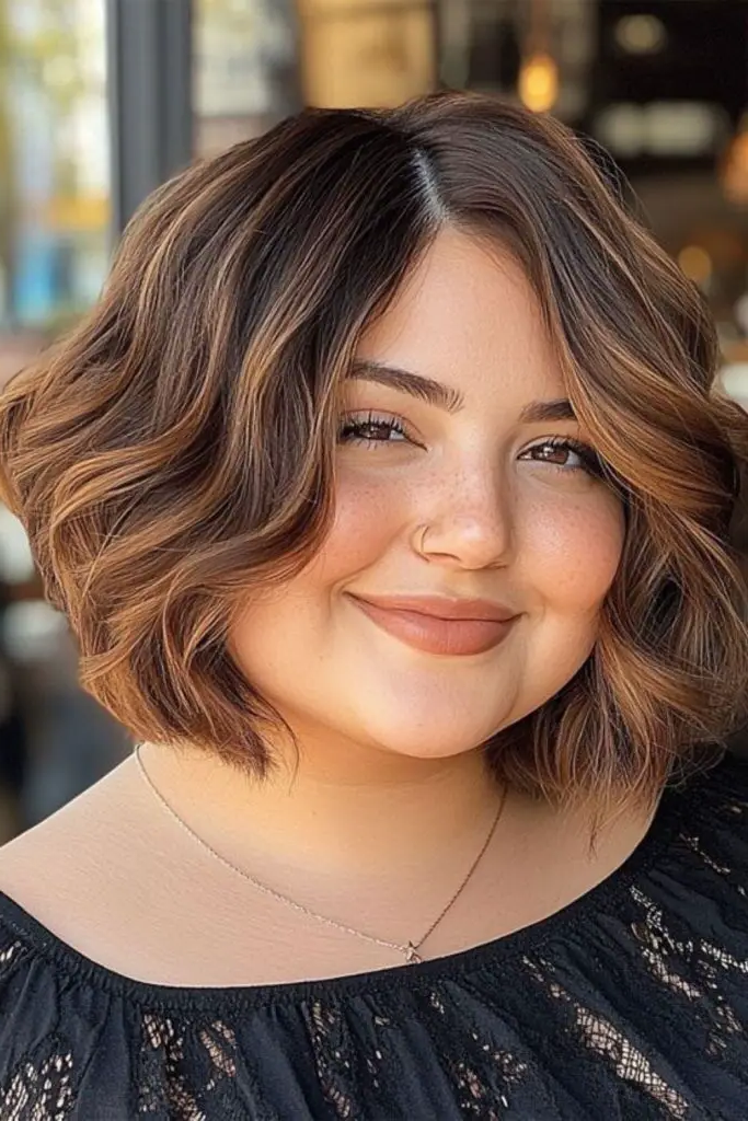 27 Gorgeous Haircuts for Round Chubby Faces 24 22. Soft Bob with Tousled Texture