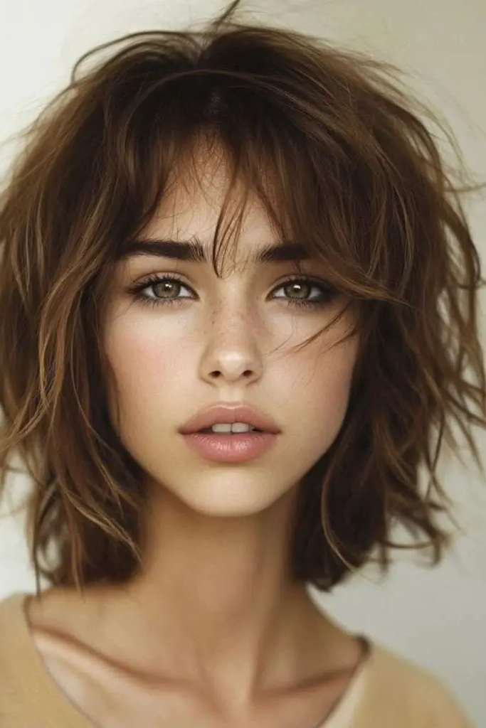 28 Best Choppy Layered Bob Hairstyles 24 22. Sunlit Feather Flick Bob