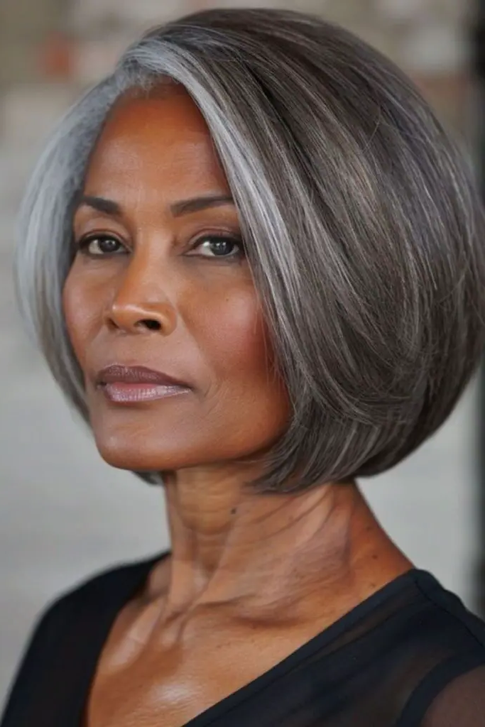 22. Textured Gray Bob : Playful and Polished