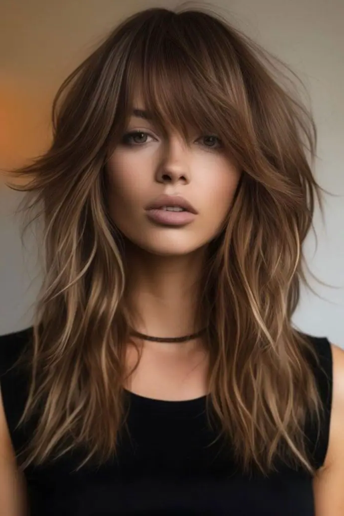 30 Stunning Medium Shag Hairstyles 24 22. Tousled Fringe Frenzy