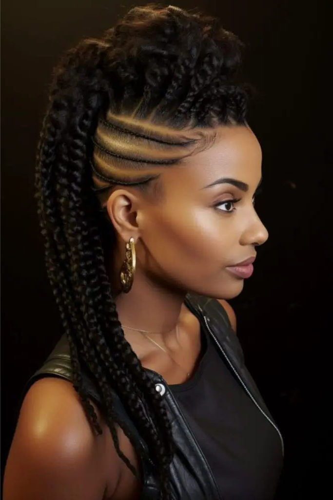 23.Double Braid Mohawk